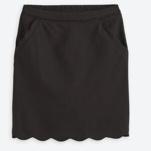 Elegant Black Scalloped Hem Skirt